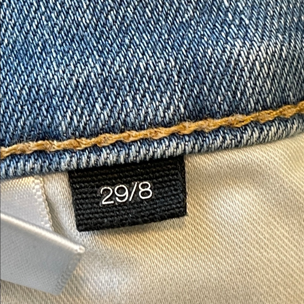 Veronica Beard Carly Kick Flare High Rise Light Wash Straight 5-Button Size 28 - Picture 6 of 10